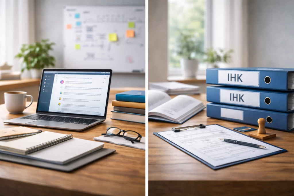 IHK-Ordner vs Laptop