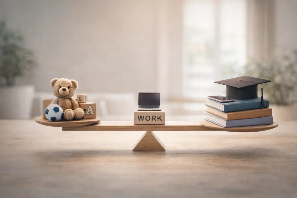 Balance zwischen Familie, Arbeit und Studium